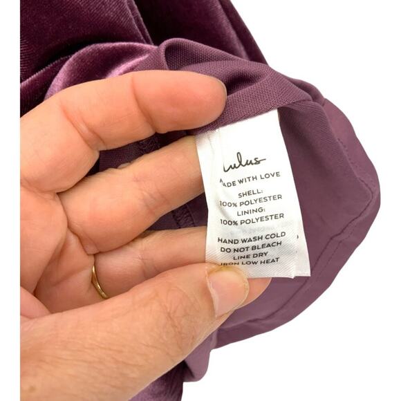 Lulu's Maliya Purple Velvet Gown Size Small NWOT $68 MSRP - Picture 6 of 8